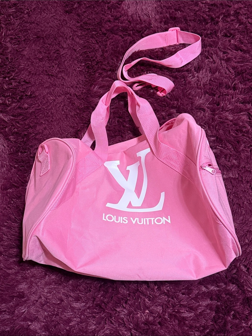 Small Duffle GYM Pink Logo Tote Bag w/ Strap